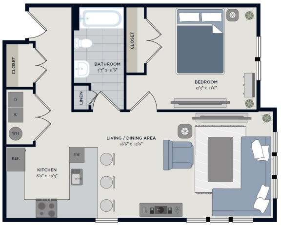 The Dock Anchor Floor Plan at The Anchorage on Kelly, Pennsylvania