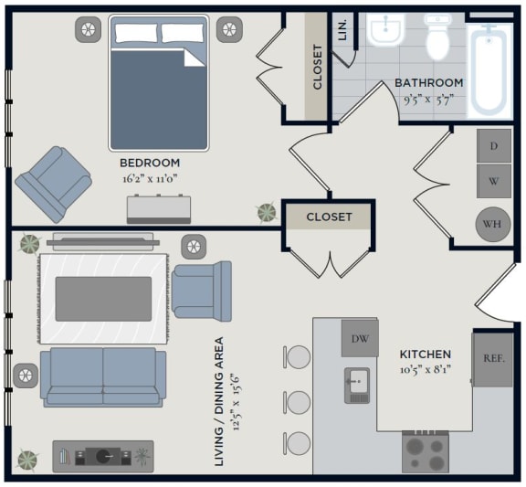 A2 Floor Plan at The Anchorage on Kelly, Pennsylvania
