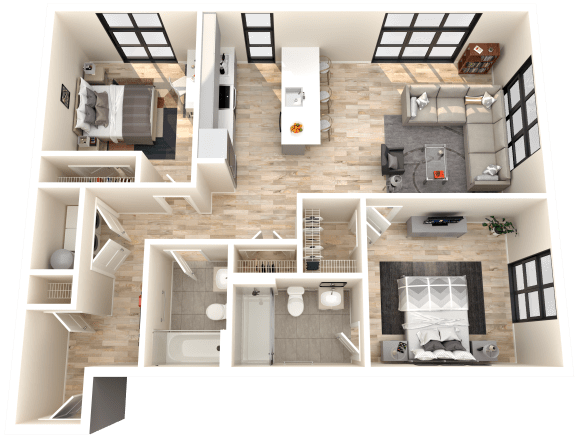 our apartments showcase a flexibility with our floor plans