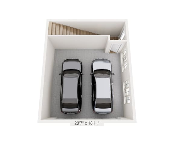 two cars in a box with a