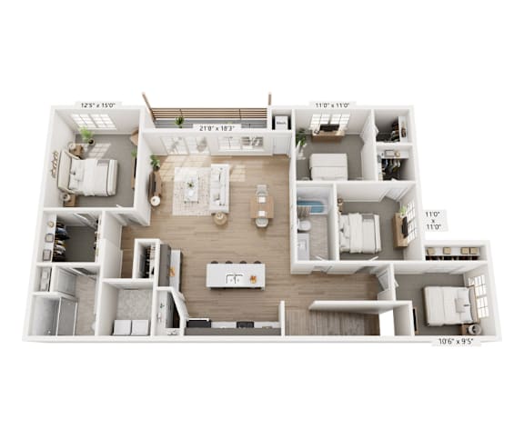 Floor Plan  a floor plan of 455 sq ft with a bedroom and a living room