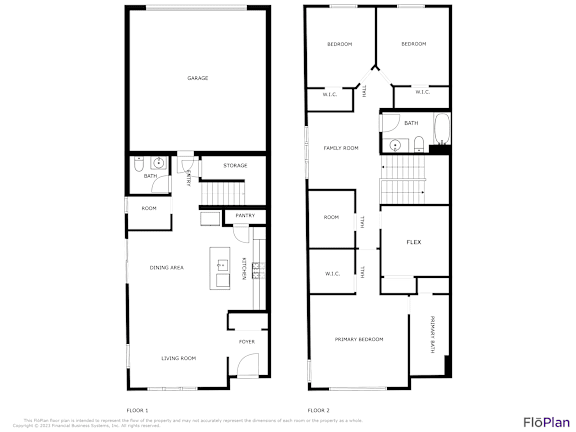 A floor plan for a two story building with a garage and a living area.