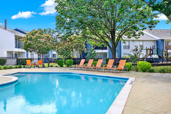 Pool With Sundecks at Seacrest Apartments, Garland, TX