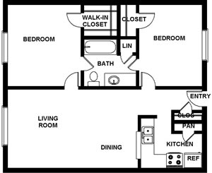 Belmont Floor Plan at Bellaire Oaks Apartments, Houston