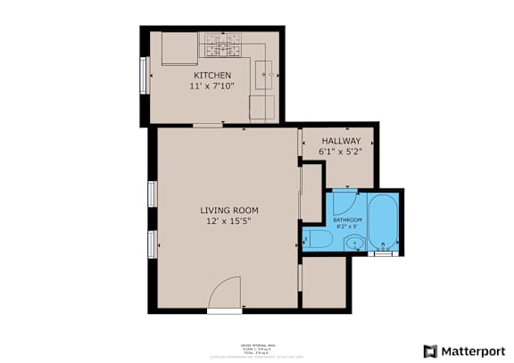 Studio 1 bath A at Kenmore Park Apartments, Los Angeles