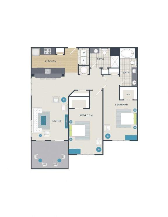 2 bedroom floor plan