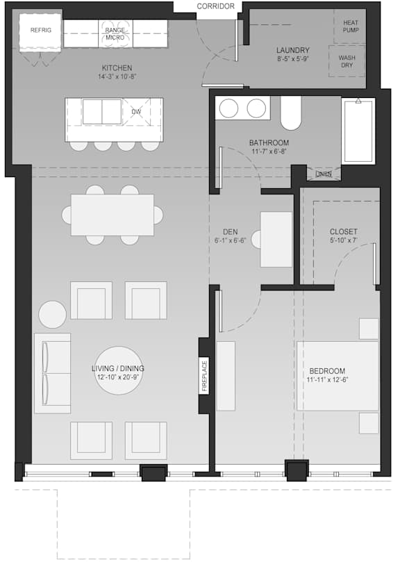 1 Bedroom Floorplan P3