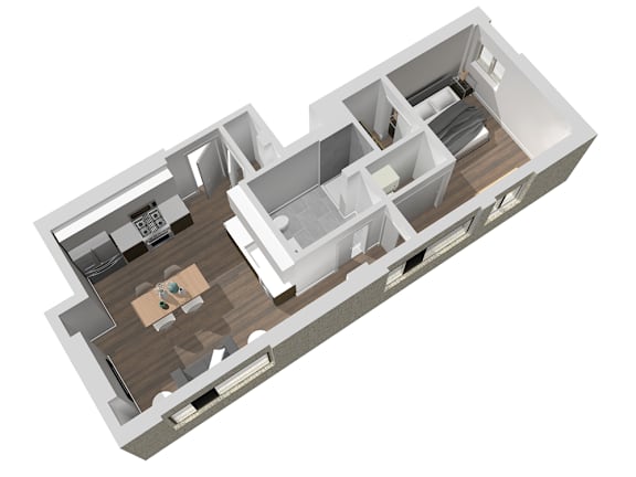 1 Bedroom | 1 Bath | Plan C