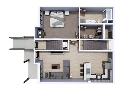 1 Bedroom Townhome | C&C Residences
