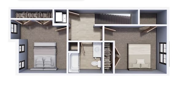 2 Bedroom Upper Level | C&C Residences