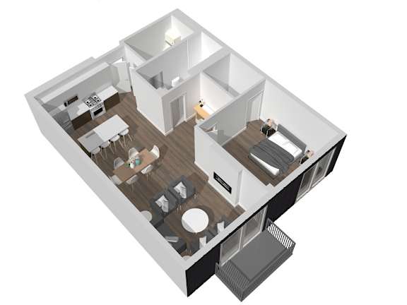1 Bedroom Floorplan 1A With Balcony