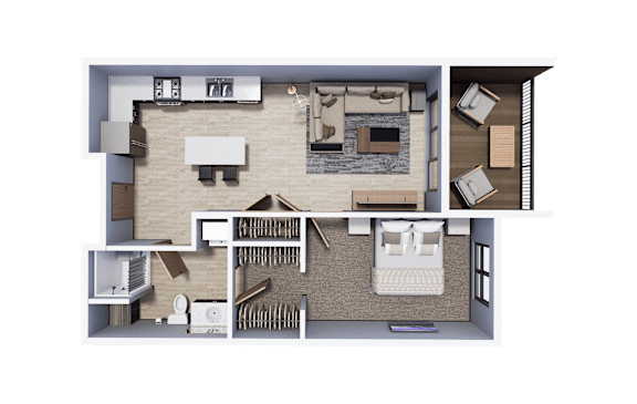 Unit Type 3 Plan- 1 Bedroom Type B