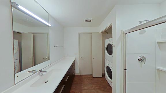 Stacked washer and dryer