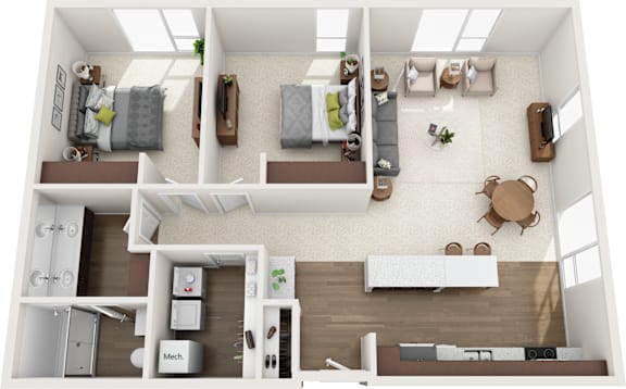 1 Bedroom Floorplan 2A