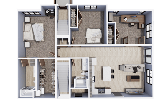 3 Bedroom Townhome 1 Floor | Archway Residences
