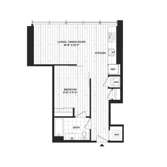 Floor Plan  1 Bed - 1 Bath | A04