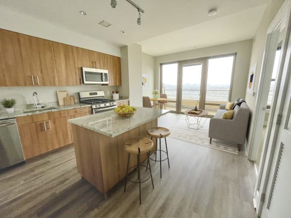 Kitchen And Living at The Bartlett, Arlington