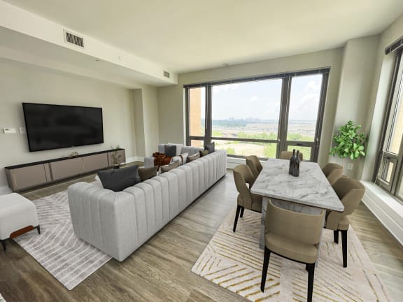Living Room With TV at The Bartlett, Arlington