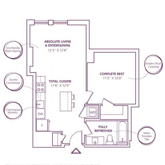1 bedroom apartment layout