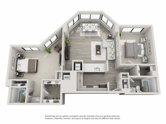 Floor Plan  2 bedroom apartment layout