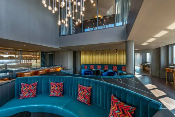 the lounge or bar area at the envoy hotel airport