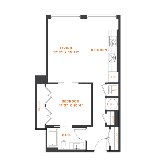 a floor plan of a 1 bedroom floor plan with an attic and a loft