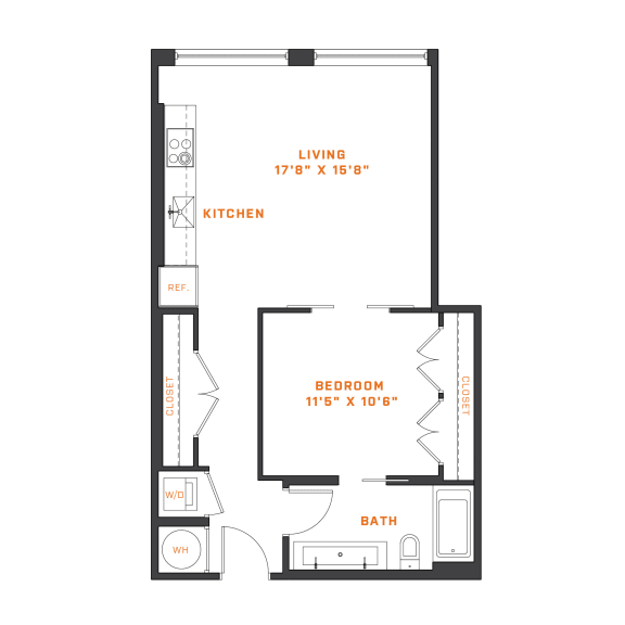 a floor plan of a 1 bedroom floor plan with an attic and a loft