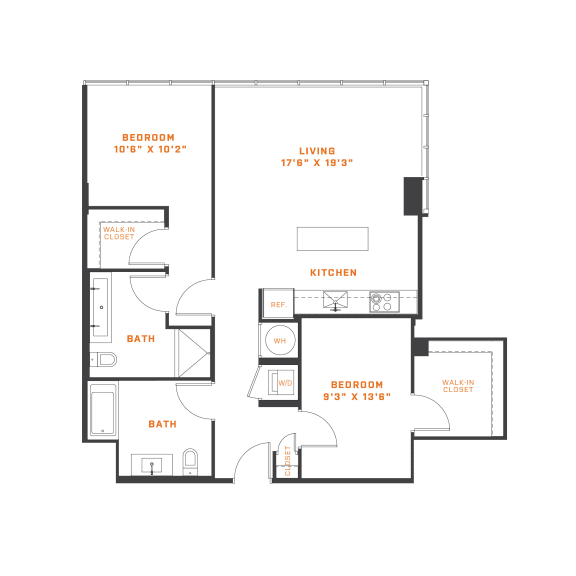 a floor plan of a 1 bedroom floor plan