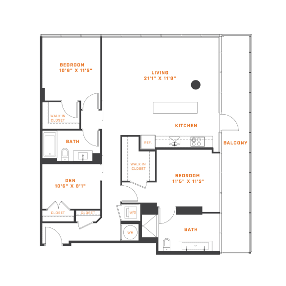 a floor plan of a small house with a bedroom and a living room