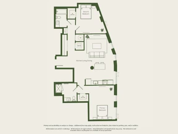 A floor plan of a house with rooms labeled.