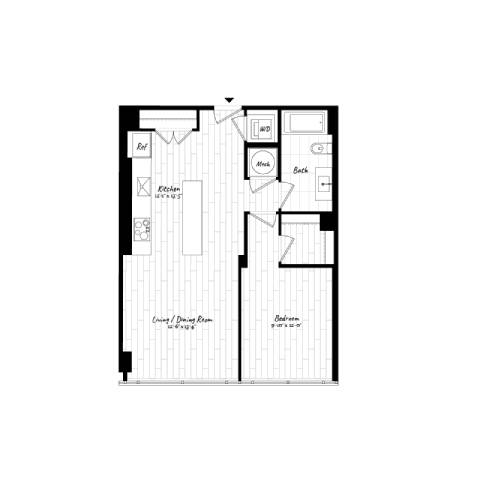Floor Plan  A black and white image of a floor plan for a house.