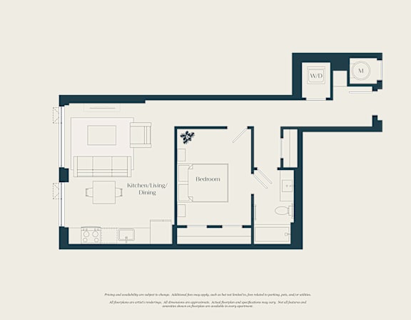 Floor Plan  A floor plan of a house with labeled rooms.