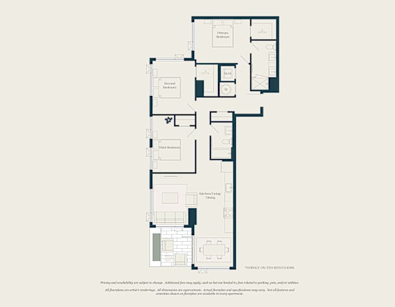 A floor plan of a house with labeled rooms.