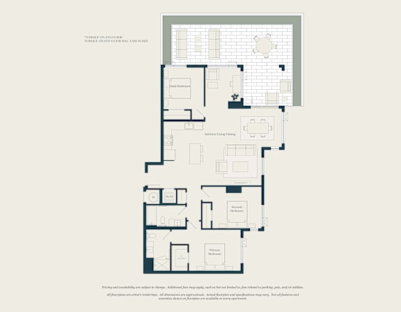 A floor plan of a house with labeled rooms.