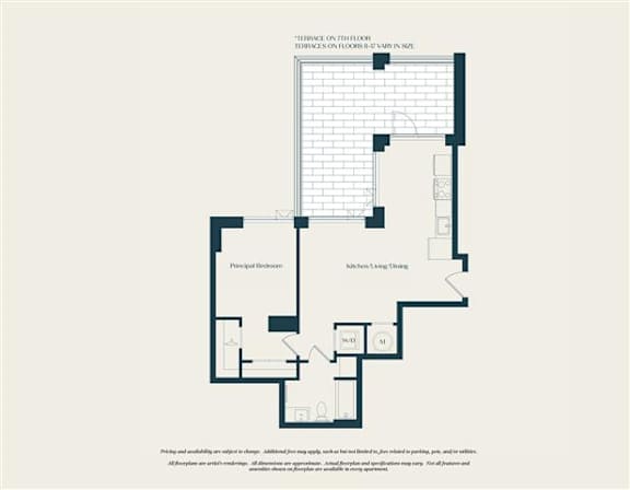 Floor Plan  A floor plan of a house with rooms labeled.