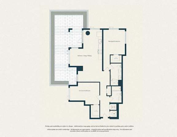 A floor plan of a house with labeled rooms.