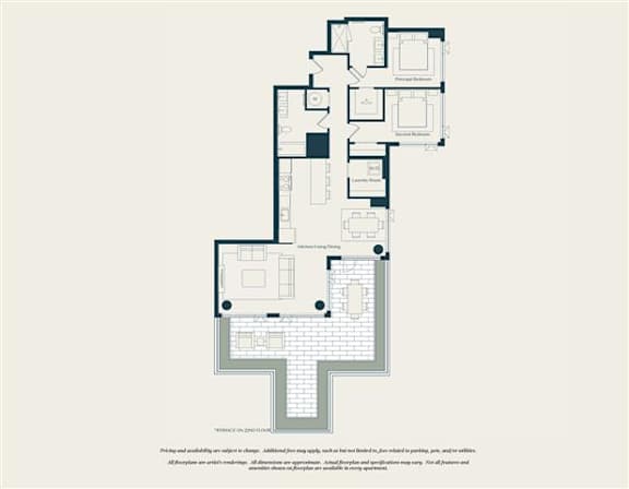 A floor plan of a house with labeled rooms.