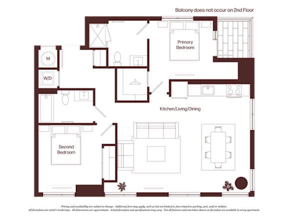 A floor plan of a two-story home with labeled rooms.