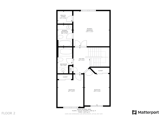A floor plan for a building with a lobby, two offices, and a bathroom.