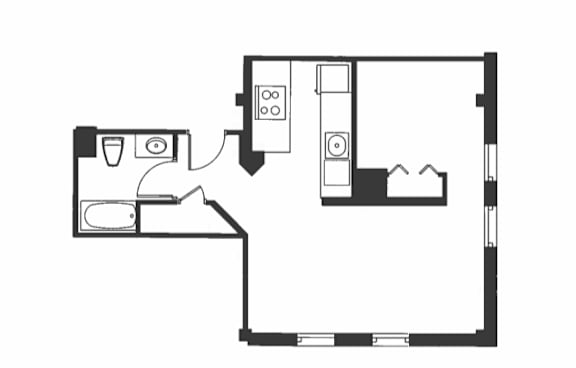 A black and white image of a floor plan of a house.