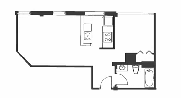 A black and white drawing of a house layout.