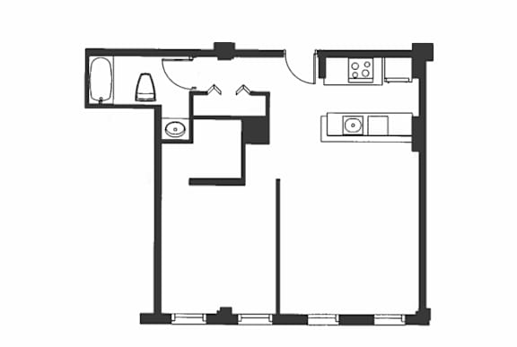 A black and white image of a floor plan of a house.