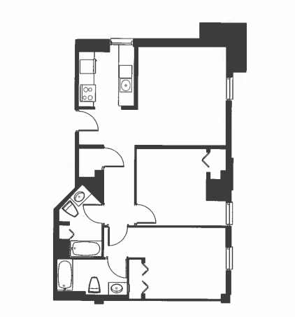 A black and white image of a floor plan.
