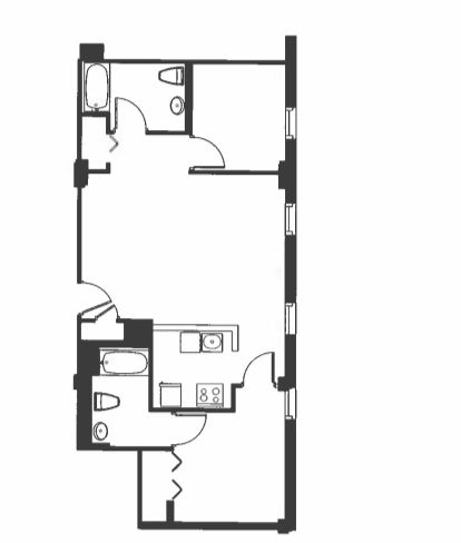 A black and white image of a floor plan.