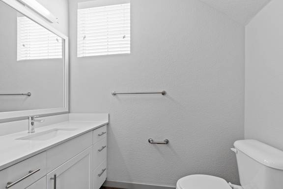 Bathroom With Extra Storage and large mirror at The Point at Biscay, Colorado