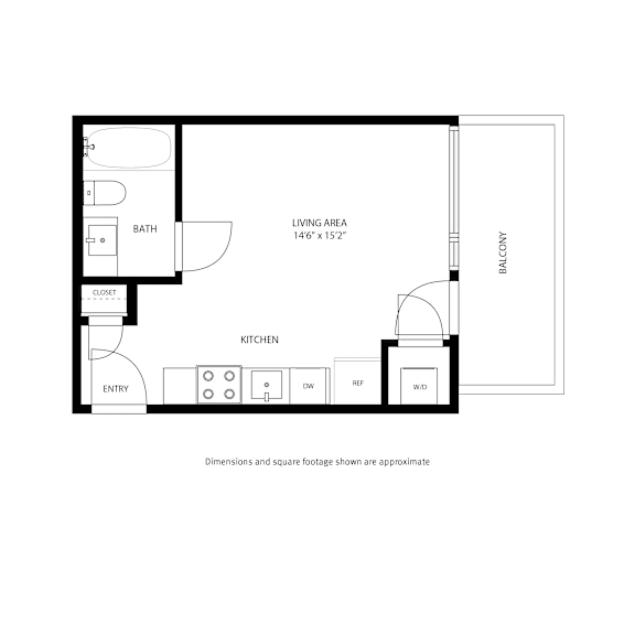Studio A Floor Plan at Proto Apartments, Denver, Colorado