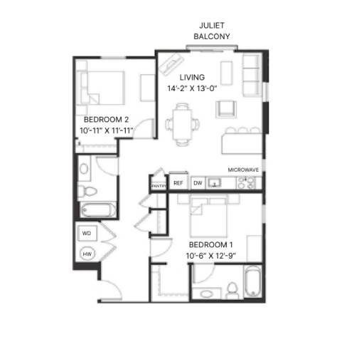 Condor Floor Plan at Peregrine Place Apartments, Colorado, 80246
