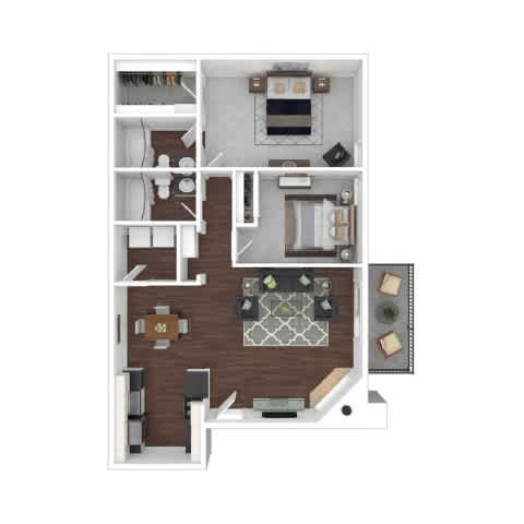 Lana Plan at Miramar Apartments, Denver