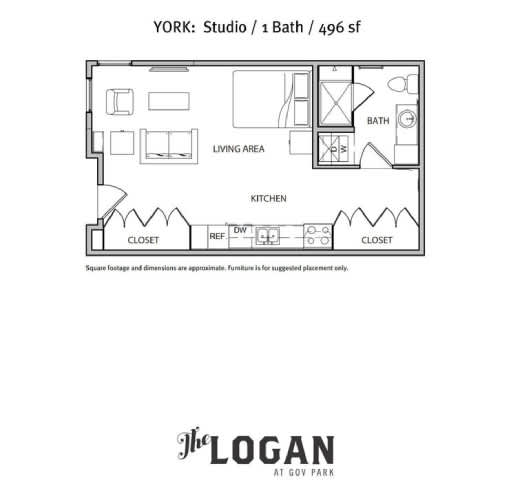 York Floor Plan at The Logan Apartments, Denver