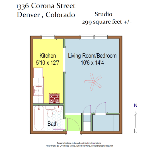1336 Corona Studio Floorplan 2